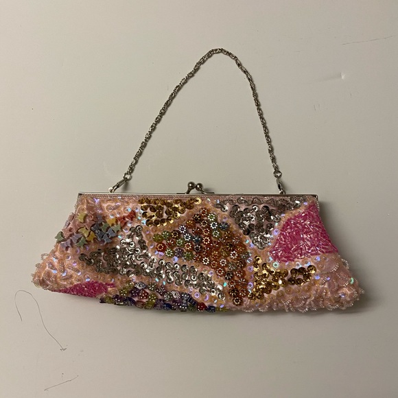 Pink Sequin Mini Clutch Bag - Picture 14 of 14